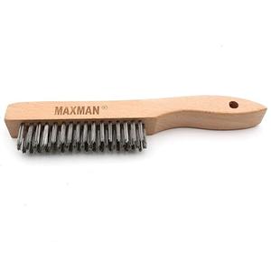 MAXMAN Wire Brush, Heavy Duty Stainless Steel Wire Brushes for Cleaning Rust, Grill Brush, Steel Brush for Paint Removal, Welding, Stiff Bristle Metal Brush with 10" Long Beech Handle, Large,