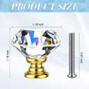 Hotop 30 Pieces Crystal Drawer Knobs Clear 30mm Diamond Crystal Dresser Knobs Glass Cabinet Pulls Handles with Screws for Kitchen Office Bathroom Cabinet (Gold)