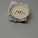 LE TAUCI Spoon Rest for Stove Top, Set of 4 Ceramic Spoon Holder for Kitchen Counter, 5-Inch Heat Resistant Utensil Rest for Cooking Spatula, Whisks, Ladle, Dishwasher Safe, Oyster White