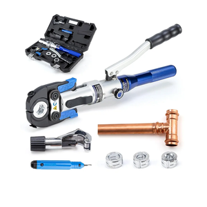 IBOSAD Copper Tube Fittings Hydraulic Pipe Crimping Tool with 1/2 inch,3/4 inch and 1 inch Jaw Copper Pipe Propress Crimpers Pressing Pliers,Suit for Narrow Space and Tee Fitting