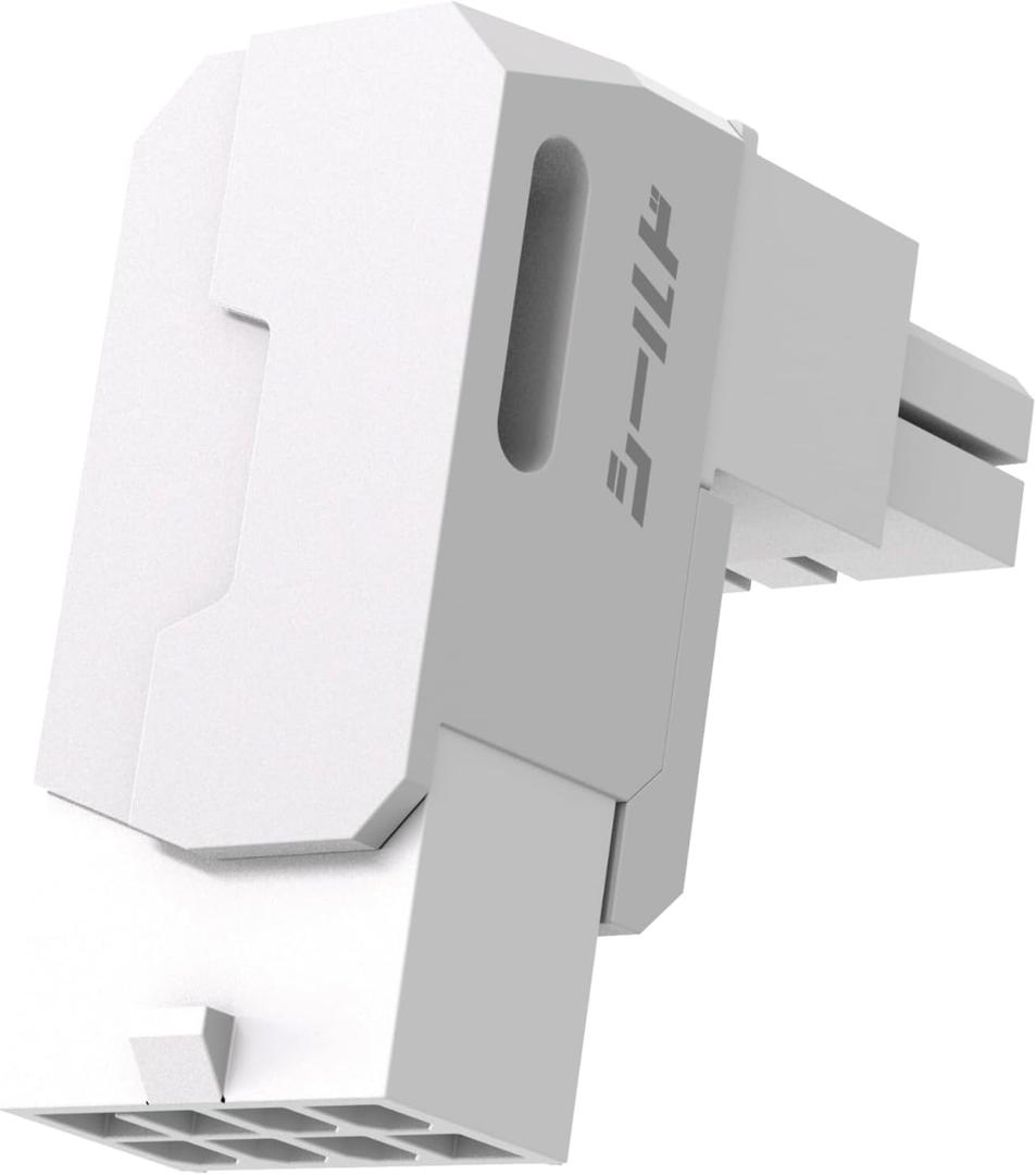 EZDIY-FAB Shield Series 8-Pin PCIe GPU Power Adapter,90-Degree Angled Connector, Aluminum Design for Graphics Cards  Standard Type,White-1 Pack