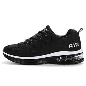QAUPPE Womens Fashion Lightweight Sports Walking Sneakers Breathable Gym Jogging Running Tennis Shoes (Black US 7 B(M)