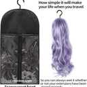 6-Pack Hair Extension Holder - Wig Storage Bags with Hanger for Multiple Wigs, Dust-proof, Ideal for Hair Extensions & Accessories