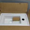 Wall Hung Basin Sink Small Cloakroom Basin Rectangle Ceramic Wash Basin Right Hand (Left Hand)