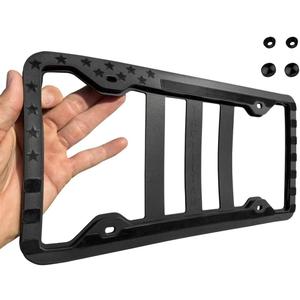 TACTILIAN Original Silicone American Flag License Plate Frames - Subdued 3D Stars & Stripes US Flag License Plate Holder for Car Truck SUV - Patriotic Front License Plate Cover Exterior Accessories