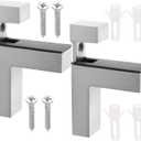 DOITOOL 2pcs Adjustable Wall Mount Glass Shelf Bracket Heavy Duty Clips for Fixed Glass Shelves Easy Installation for Bathroom Cabinets Display