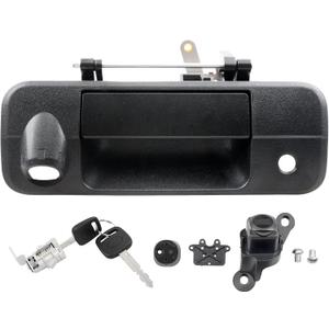 Gledewen Upgraded Metal Tailgate Handle Liftgate Latch Handle with Rear Camera Hole Lock Cylinder and 2 Keys, Compatible with 2007-2013 Toyota Tundra, Replaces# 81214 TO1915119 690900C051