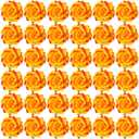 Waydress 30 Packs 4 Inch Flower Hair Clip Rose Hair Accessories Floral Hairpin Brooch Flowers Pin Brooch for Bridal Headpiece Accessories Wedding(Orange)