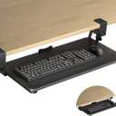 XINLEI Keyboard Tray Under Desk Large C-Clamp 25.6 (30 Including Clamps) x 11.8 Slide-Out Platform Computer Drawer Pull Out Keyboard & Mouse Tray Black DSF4