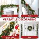 Christmas Garlands 9FT Norfolk Pine Garland 2PCS Realistic Artificial Faux Greenery Garland for Mantle Holiday Indoor Outdoor Fireplace Window Stairs Winter Christmas Decorations