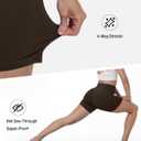 Runhit Women's Biker Shorts No Front Seam 4"/6"/8" High Waist Tummy Control Workout Yoga Gym Running Spandex Shorts Pockets (Brown, XS)