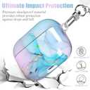 Marble Case for Airpods 3 Cute Aesthetic Cover Compatible with Air Pods 3rd Generation (2021) Shell for Girls Pink Blue