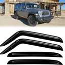 Window Rain Guards Compatible 2018-2025 Jeep Wrangler JL 4PC Window Visors Vent Shade Deflector 2020-2025 Jeep Gladiator