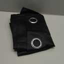 NICETOWN Living Room Blackout Curtains and Drapes, Black Solid Thermal Insulated Grommet Blackout Drapery Panels for Window (2 Panels, 34 inches Wide by 63 inches Long, Black)