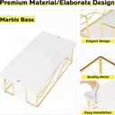 Napkin Holder with Marble Base, Guest Towel Paper Dispenser for Table, Modern Metal Napkin Stand, Ideal for All Bathroom Vanity, Kitchen Decor Accessories (Gold, 3.2 Inch)