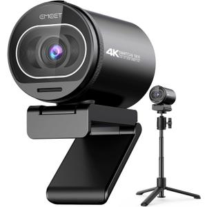 EMEET S600 4K Webcam with Tripod for Streaming - Sony 1/2.55'' Sensor, PDAF Autofocus, 1080P@60FPS, 2 Noise Reduction Mics, Built-in Privacy Cover, 73 FOV, Streaming Webcam for Product/Game/Beauty
