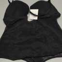 Decorus Women's Low Back Shapewear Tummy Control Deep V Neck Backless Body Shaper Plunge Thong Bridal Bodysuit Built in Bra Black, L