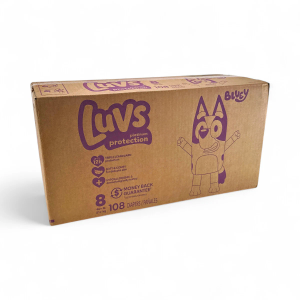 Luvs Platinum Protection Disposable Baby Diapers (Size 8) - Bluey - 108 Count