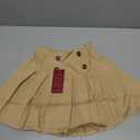 GORLYA Girls School Uniform Woven High Waist Button Front Skater Tennis Pleated Hem Short Skirt, 8Y
