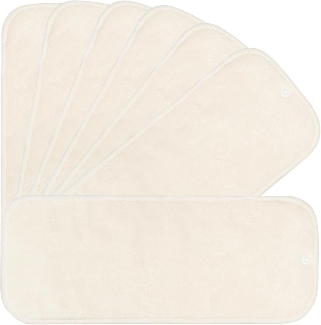 7 Pack Inserts with Snap - Reusable and Absorbent - Perfect for Any Diaper - Nora's Nursery