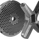 National Band Saw #32 Meat Grinder Plate and Knife Set – Compatible with Hobart, Biro, Enterprise, LEM, Tor Rey, and More – 1/8 Inch Hole Plate, Raised Edge Knife for Commercial Grinding Equipment