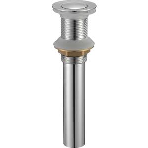 Bathroom Sink Drain Without Overflow, Vessel Sink Lavatory Vanity Pop Up Drain Stopper Without Overflow, Brass and Stainless 304, Chrome