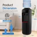 Hot & Cold Water Dispenser, Top Loading Water Cooler Dispenser for 3 or 5 Gallon Bottles, Child Safety Lock, Water Machine for Home/Office
