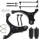 10Pcs Front Suspension Kit Front Lower Control Arm with Ball Joint Sway Bar Link Tie Rod End Replacement for Hyundai Santa Fe 2007-2012 Replacement for Kia Sorento 2011-2013