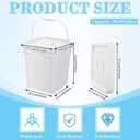 Hushee 12 Pack 4 Gallon Square Bucket White Food Grade Bucket with Handles and Lid Square Plastic Heavy Duty Container Storage Food Storage Pail for Packaging Sealing Dry Camping Fishing, 10.7 x 8.8 x 12.2 inches