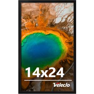 14x24 Picture Frame for Wall Display, 14x24 Black Picture Frame with Shatter Resistant Plexiglass, Stable and Sturdy 14 x 24 Poster Frame for Wall Display, Handpicked Gift Collection, 1 Pack