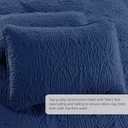 Quilt Set King/Cal King/California King Size Navy - Oversized Bedspread Soft Microfiber Lightweight Coverlet for All Season - 3 Piece includes 1 Quilt and 2 Shams Geometric Pattern