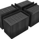 ANNKUT Bed Risers 5 Inch Heavy Duty,Oversized Couch Risers, Extra Wide Furniture Risers for Sofa Table Desk Headboard Chair Lifting,Rectangular Risering Blocks Support 11000 lbs(4 Pack Black)