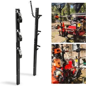 ECOTRIC 3 Place Weed Eater Rack Carrier Mount On Landscape Truck Trailer Enclosed Trimmer Rack Holder w/Lock Pair Steel Lockable