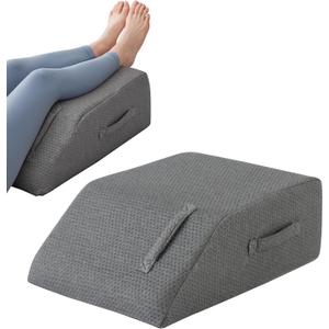 MEGCXIT Leg Pillow Elevation Blood Circulation, Leg Wedge for Elevation for Swelling, Leg Elevating Pillow for After Surgery, Memory Foam Foot Knee Pillow for Back Sleeping 24×22×8 Inch Dark Grey