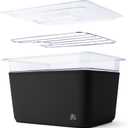 Greater Goods Sous Vide Container 12 Qt with Stainless Steel Rack, Insulation Sleeve, and Lid, (Onyx Black)