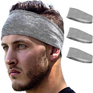 E Tronic Edge Running Headbands for Men, Women, Boys and Girls, Sports Sweatbands for Basketball, Yoga, Exercise, Workout, Quick Drying and Non-Slip Workout Stretchy Hairband (Gray)