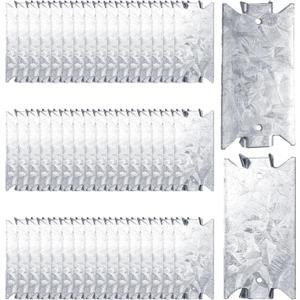 50 Pieces Nail Plates, 1.5 x 3 Inch Nail Plates for Wood Studs, Anti-Nail Cable Protection Plate Shield with Sharp Pointed Prongs for Construction Plumbing Wiring Projects
