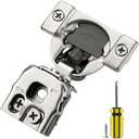 Ravinte 2 Pack 1 Pair 1 inch Overlay Cabinet Hinges Kitchen Soft Close Cabinet Hinges Hidden Door Hinge for Kitchen Cabinet Hinges Stainless Steel Adjustable Hinges Satin Nickel Cabinet Hardware