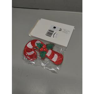 Luinabio 6 Pcs 7'' Large Size Christmas Iron-on Patch Candy Cane Iron on Patches Appliques Embroidery Patches Bulk for Crafts Clothes Jeans Hats Sweaters Jacket Bags Accessories DIY