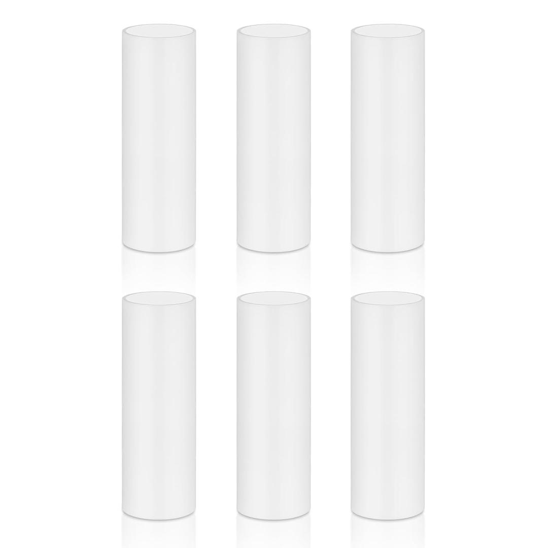 2.6 Inch Tall White Plastic Candle Covers Sleeves Chandelier Socket Covers (2-5/8 inches high / 6pcs)