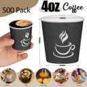 GGOLDMER 4 oz Paper Coffee Cups - 500 Pack Paper Espresso Cups, Disposable Coffee Cup, Small Paper Cup for Hot or Cold Beverage, Espresso, Cappuccino for Party, Picnic, Home, Office and Business (Black)