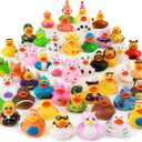 WQTHE 30 Pack Rubber Duck for Jeeps Ducking - 2.3 Inch Bulk Floater Duck for Kids - Baby Bath Toy Assortment - Party Favors, Birthdays, Bath Time, and More (30 Varieties)