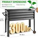 Land Guard 2 Pack Galvanized Raised Garden Bed with Legs & Wheels, 361232in Metal Elevated Raised Planter Box for Backyard, Patio, Balcony, 300lb Capacity, Dark Grey