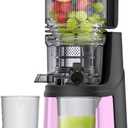 5.8" Wide Feed Slow Masticating Juicer, Whole Fruits & Vegetables, No Pre-Cutting Needed,Maximize Nutrient & Juice Yield,Pink