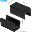 PATIKIL 24pcs Rectangle Chair Leg Cover with Felt Pad, 19mm Slide Smoothly No Scratches No Noise Furniture Feet Hardwood Protectors Tips Floor Glides Tubing Caps for Office,Black Black