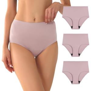 BATTEWA Incontinence Underwear for Women Washable, Leak Proof Underwear High Absorbency, Bladder Leak Underwear Protective Briefs, Seamless Panties 50ml, 3 Pack (Blush, Small)