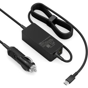 100W Laptop Car Charger USB C Car Charger for HP Spectre/Elitebook,Dell Latitude/Precision/XPS/Compatible MacBook Pro/Air,Samsung Galaxy S25,Asus,acer,Lenovo ThinkPad/Yoga/Idea Laptop Car Charger (8FT)