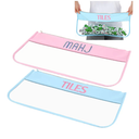 SilTriangle 2 Pcs Empty Mahjong Tile Bag 20.9 x 9.45 Inch American PVC Clear Mahjong Case Size 166 Waterproof Zippered Storage Tile Holder Rack Bag for Game Lover Gift Travel, Case Only(Blue,White)