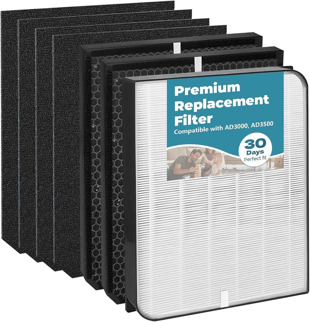 7 Pack 3000/3500 Replacement Filter Compatible with Air doc-tor 3000/3500 Air Purifier, 1 Premium Filter + 2 Activated Carbon Filters + 4 Pre-Filters