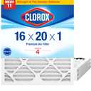 Clorox 16x20x1 Air Filter, MERV 11 Pleated HVAC AC Furnace Air Filters for Dust, Pollen and Pet Dander, MPR 1000 & FPR 7 Pack of 4
